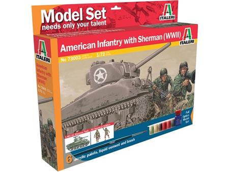 Sherman M4 A1 with American Infantry (Model set)