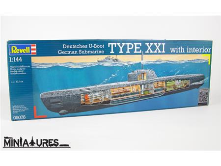 German Submarine TYPE XXI with interior