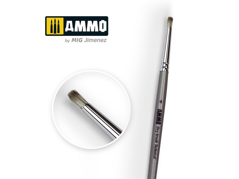 4 AMMO čopič za Drybrush (Technical brush)