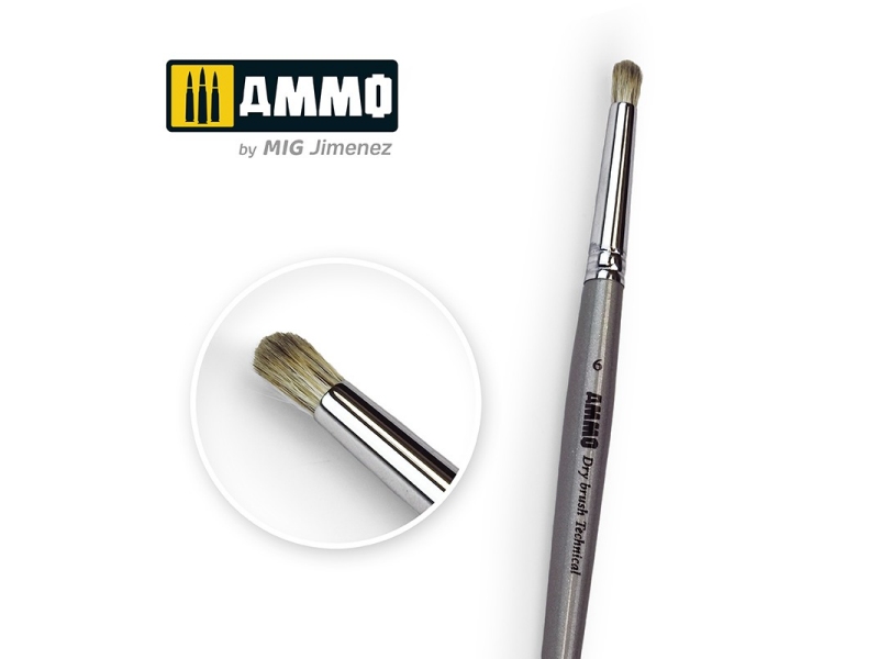 6 AMMO čopič za Drybrush (Technical brush)