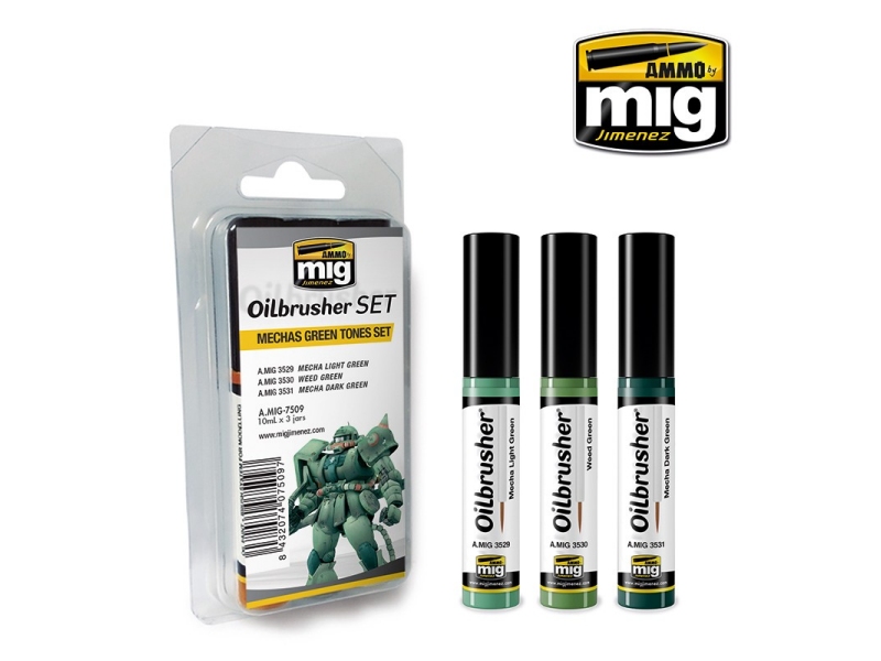OILBRUSHER MECHAS GREEN TONES SET