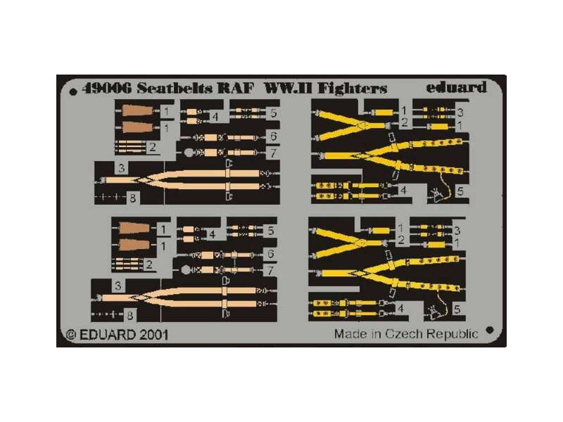 Varnostni pasovi za letala RAF WWII 1/48