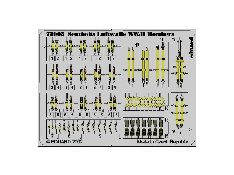 Varnostni pasovi za letala Luftwaffe WWII Bombers 1/72