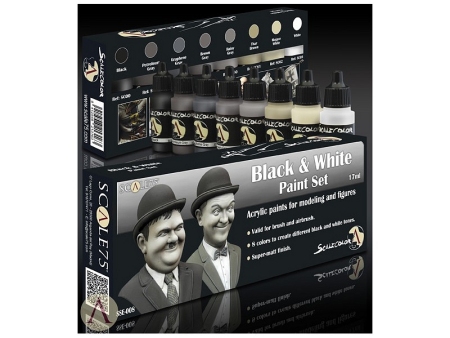 BLACK AND WHITE PAINT SET