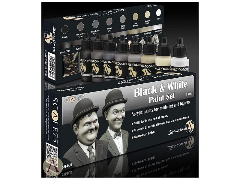 BLACK AND WHITE PAINT SET