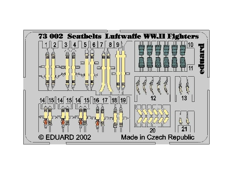 Varnostni pasovi za letala Luftwaffe WWII Fighters 1/72