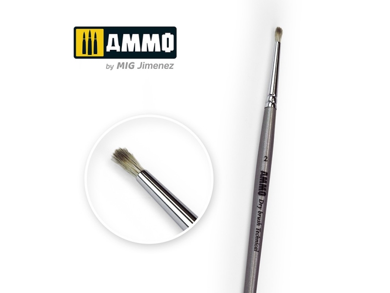 2 AMMO čopič za Drybrush (Technical brush)