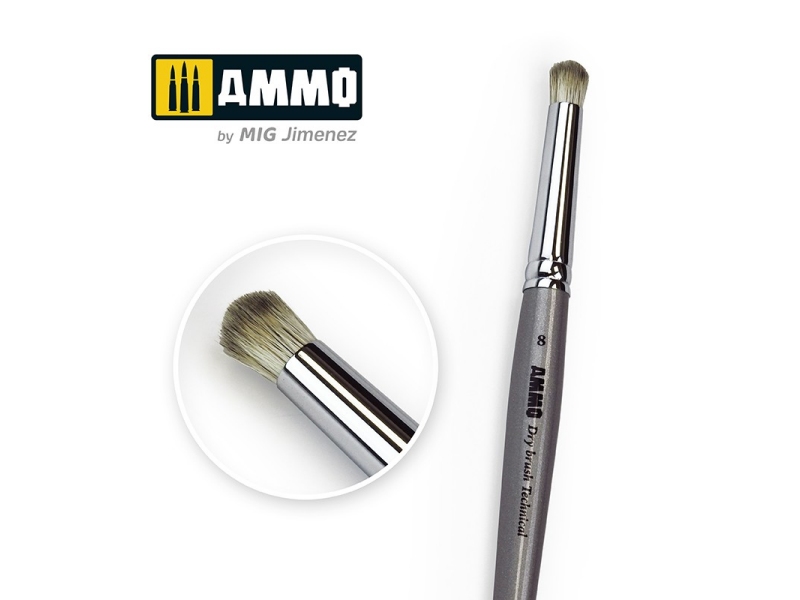 8 AMMO čopič za Drybrush (Technical brush)