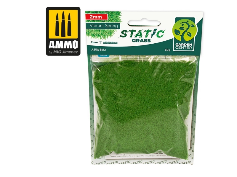 Realistična statična trava (barva pomladi). Dolžina: 2 mm.