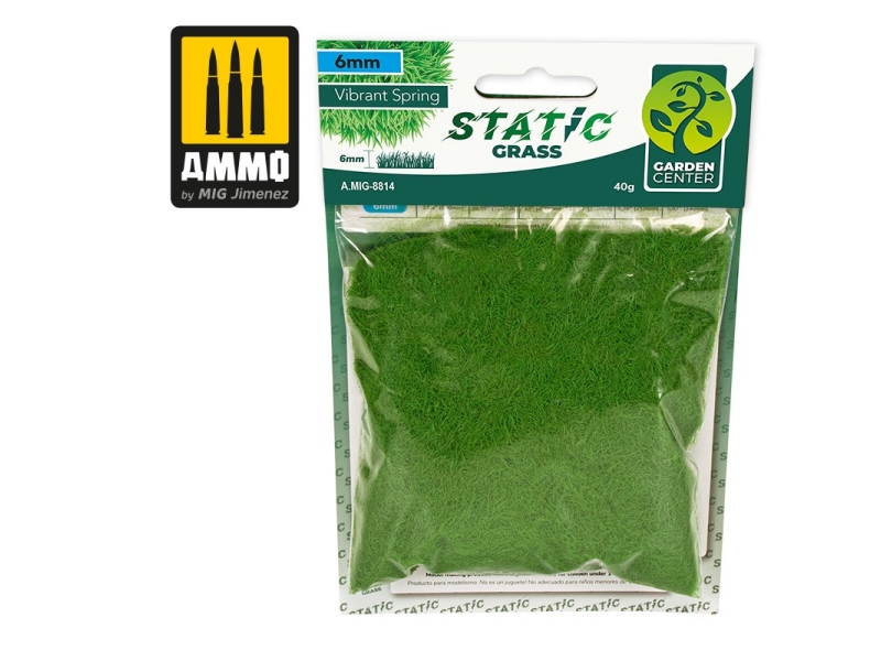 Realistična statična trava (barva pomladi). Dolžina: 6 mm.