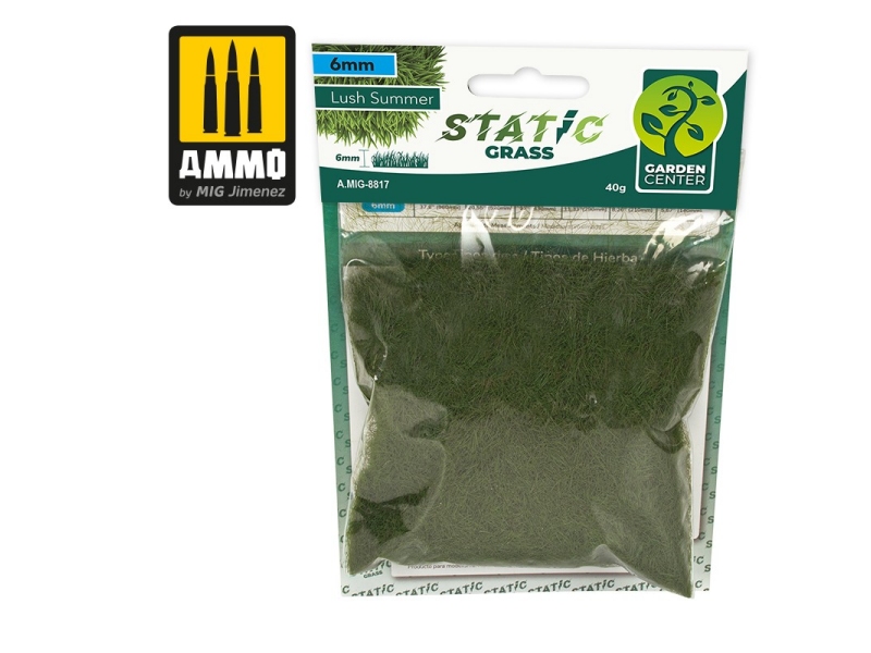 Realistična statična trava (barva poletja). Dolžina: 6 mm.