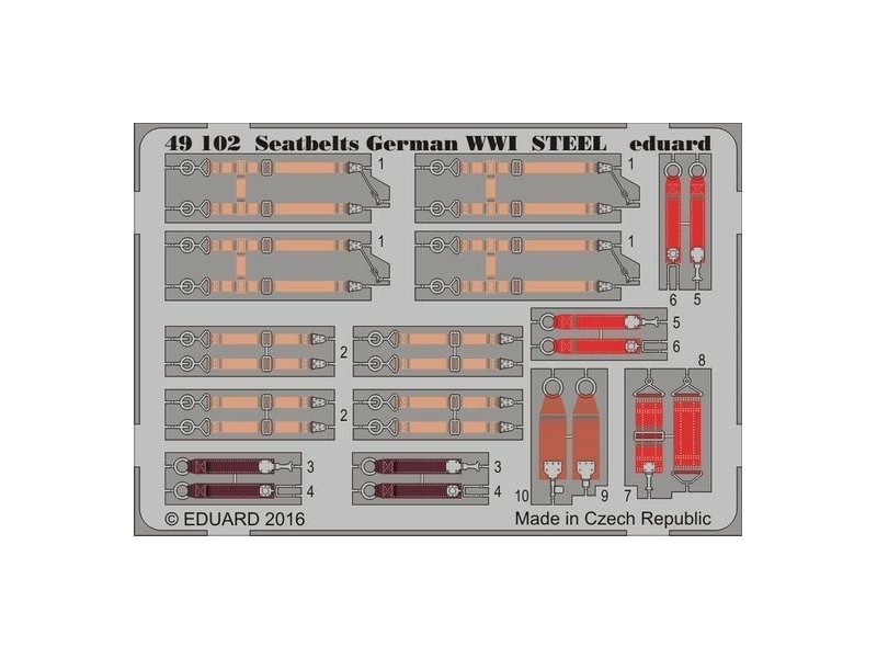 Varnostni pasovi za Nemška letala steel za  WWI 1/48