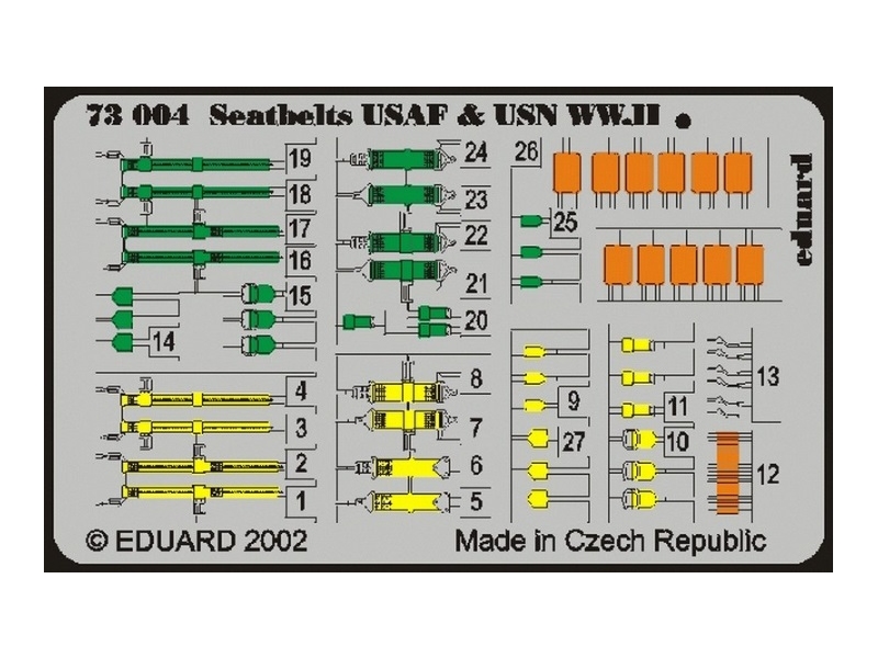 Varnostni pasovi za letala USAF & USN WWii 1:72