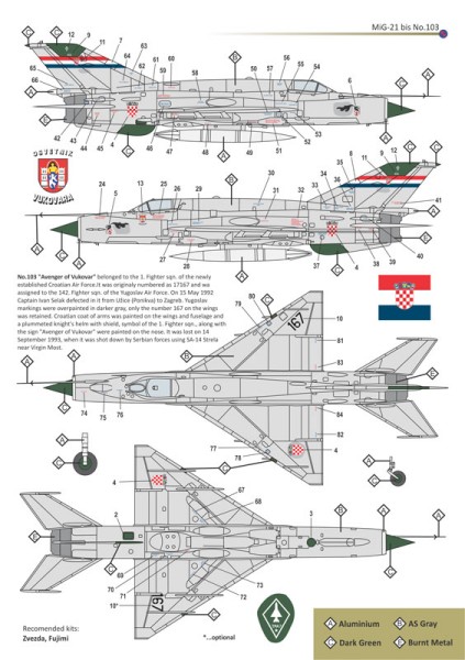 MiG-21 hrvaški MiGi 1:72