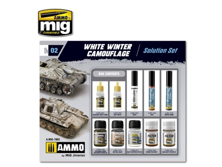 White winter camouflage weathering set