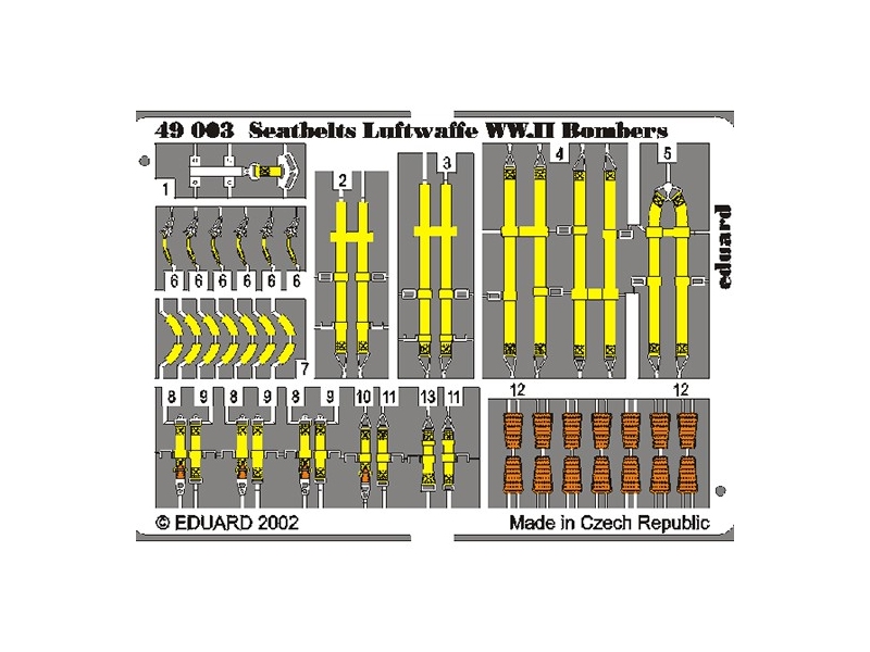 Varnostni pasovi za letala Luftwaffe WWII Bombers 1/48