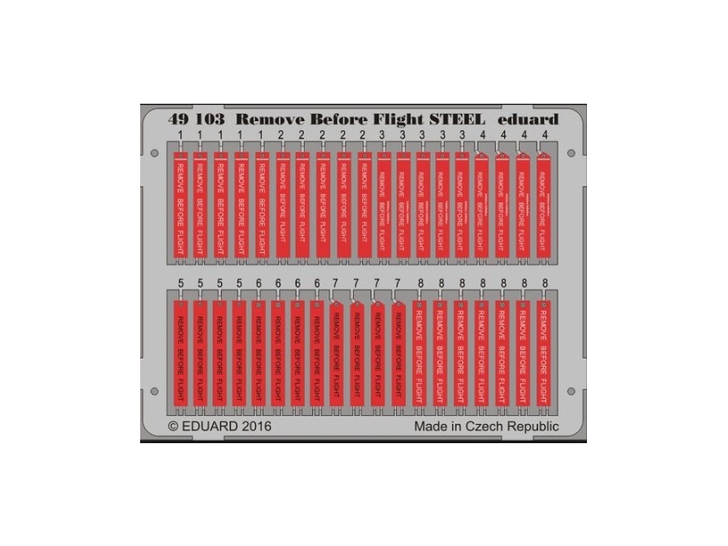 Trakovi/Napisi Remove before flight v merilu 1:48